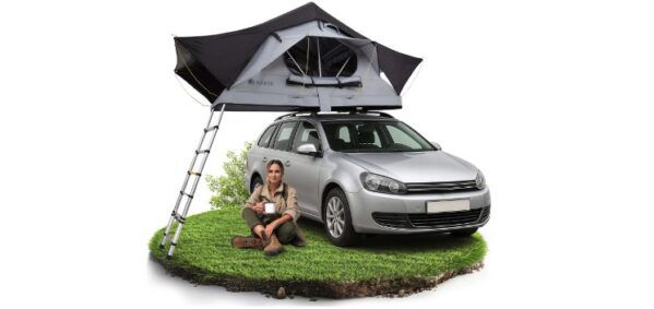 🏕️ Juskys Autodachzelt Lago 120x210cm mit LED Beleuchtung & Leiter für 693,94€ (statt 900€)