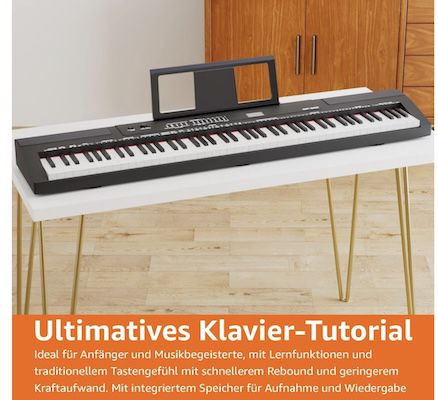 🎹 🎶 Amazon Basics Tragbares Digitalpiano mit 88 Tasten für 129,99€ (statt 190€)