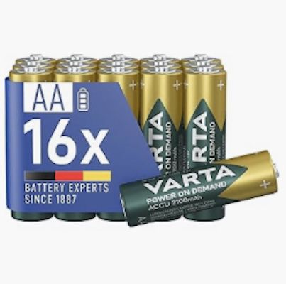 🪫👉🏻🔋 16x VARTA wiederaufladbare AA Batterien für 22,94€ (statt 27€)