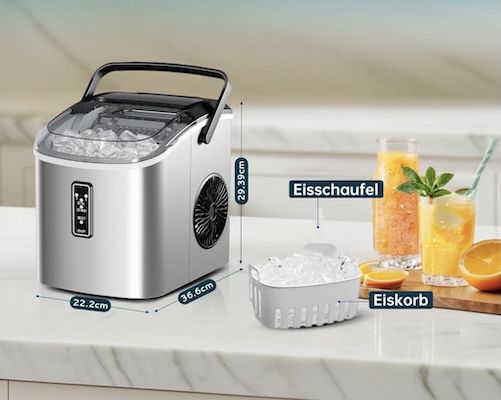 🧊🥤 EUHOMY Eiswürfelmaschine mit 9 Würfeln in 6 Minuten für 87,99€ (statt 110€)