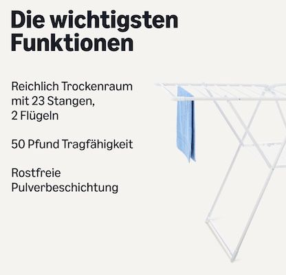 🧺 Amazon Basics Wäscheständer aus Metall für 26,95€ (statt 47€)