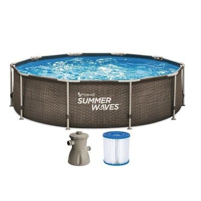 🤽 Summer Waves Frame Active Pool Rattan 305x76cm mit Kartuschenfilter für 109€ (statt 190€)