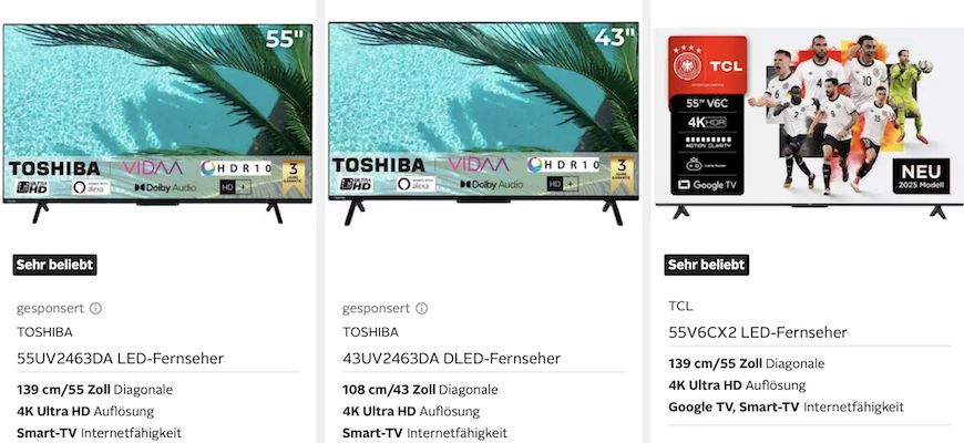 OTTO: 15% Rabatt auf TV & Lautsprecher z.B. Hisense 4K QLED TV mit 75″ für 634€ (statt 739€)