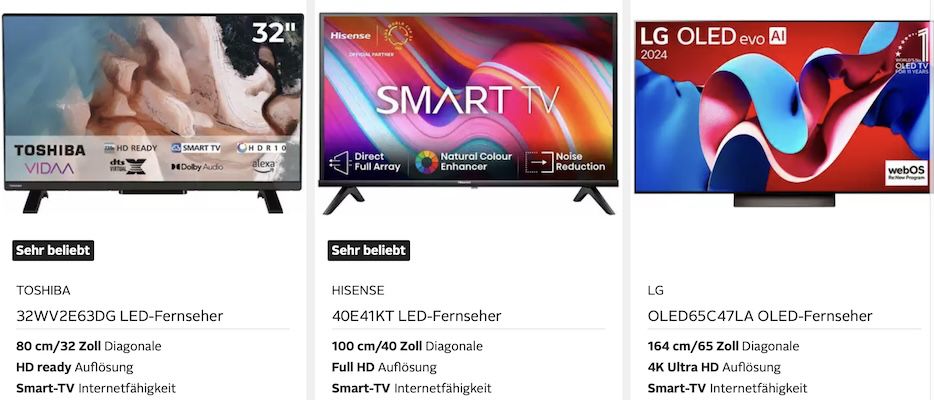 OTTO: 15% Rabatt auf TV & Lautsprecher z.B. Hisense 4K QLED TV mit 75″ für 634€ (statt 739€)