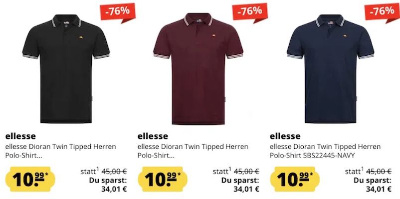 🔥🤑 SportSpar: Polo Shirts Sommer Schlussverkauf ab 10,99€ + 5€ Gutschein ab 60€