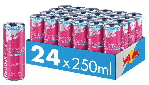 🍑 24x Red Bull Summer Edition White Peach Sugarfree 0,25l 🪫 ab 23,59€ (statt 40€)
