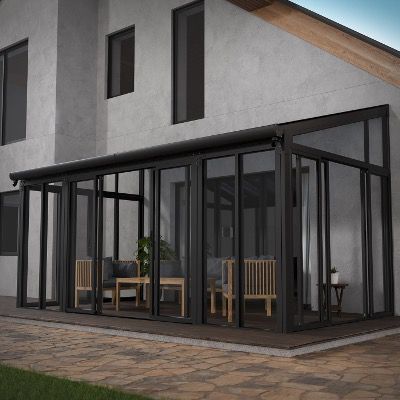 🏠 Juskys Wintergarten 15m² in Grau mit Schiebetüren für 3.292,95€ (statt 4.296€)