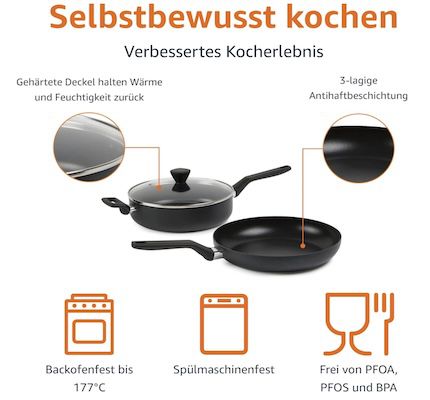 🍳 Amazon Basics 10 tlg. Kochgeschirr Set für 50€ (statt 65€)