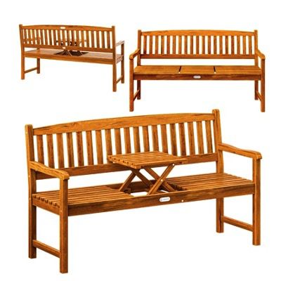 🏡 Casaria Gartenbank Picknick mit Tisch aus Eukalyptus für 109,95€ (statt 174€)