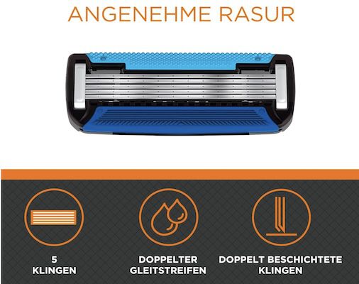 12x by Amazon 5 fach Herrenrasierer Klingen für 12,05€ (statt 18€)
