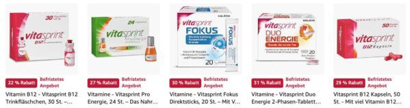 💊 Vitasprint B12 Trinkfläschchen 30 Stück   Vitamin B12 und Eiweiß ab 31,50€ (statt 36€)