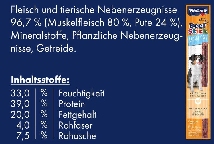 🐕 Vitakraft Beef Stick Low Fat aus Pute (50x 12g) 🦴 für 11,15€ (statt 27€)