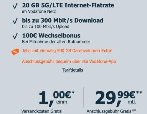 🎮 Nintendo Switch 2 + Vodafone 20GB Allnet für 29,99€ + 100€ Bonus + 50€ Amazon