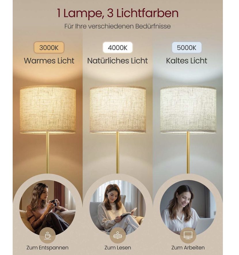 🔝💡 VASAGLE Höhenverstellbare Stehleuchte mit Fußtaster für 26,99€ (statt 42€)
