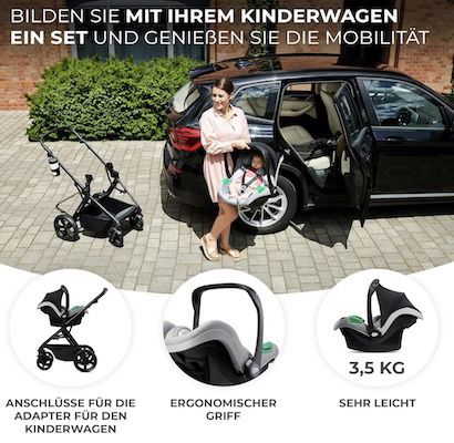 👼🏻 Kinderkraft MINK PRO i Size Kindersitz mit isofix MINK FX Basisstation für 98,99€ (statt 126€)