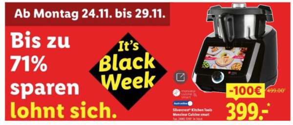 👨🍳 Online und Filiale ab 24.11. 👉 Monsieur Cuisine Smart in allen Farben für 399€ (statt 499€) 👨🍳 Online und Filiale ab 24.11. 👉 Monsieur Cuisine Smart in allen Farben für 399€ (statt 499€)