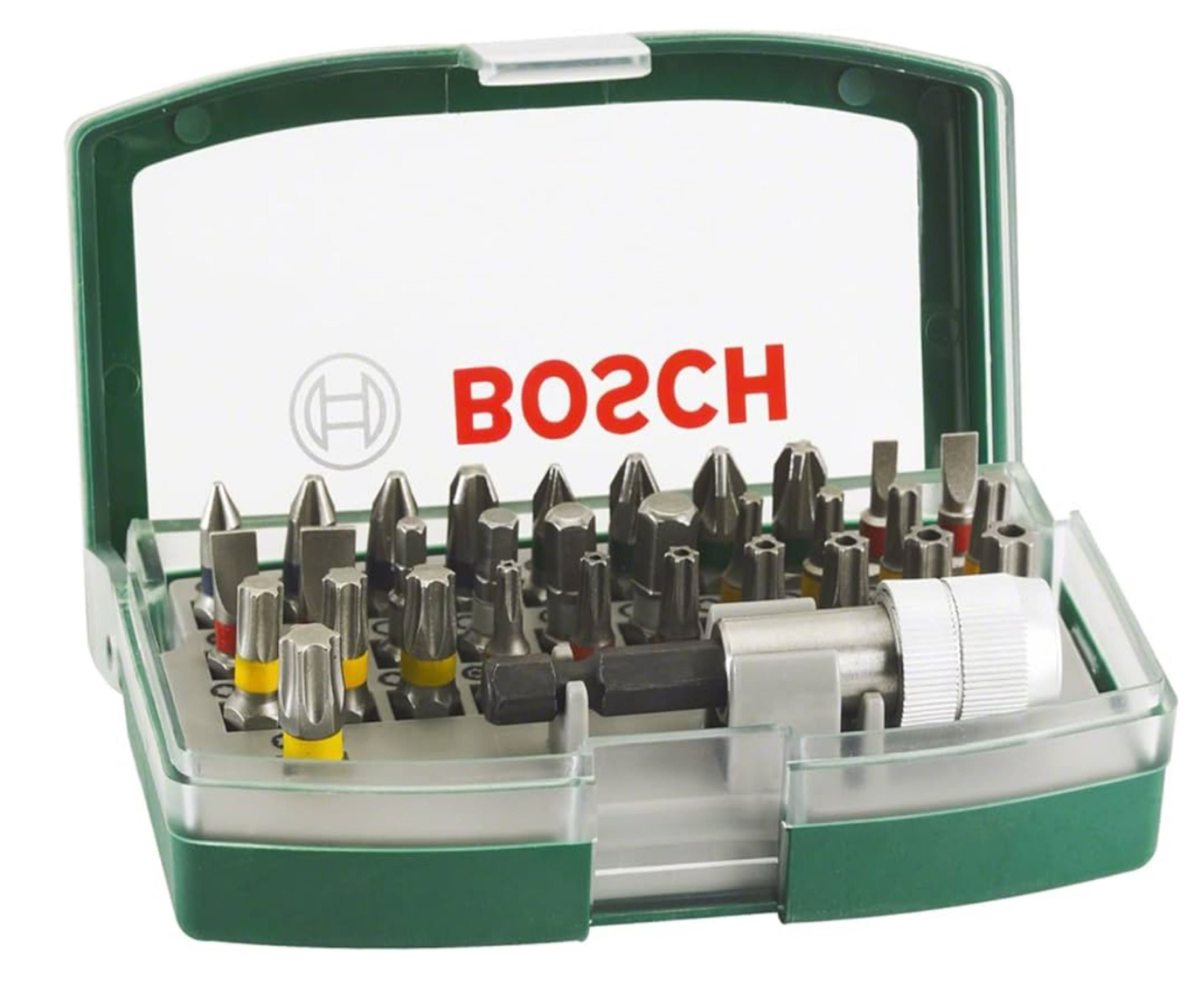 Bosch 32tlg. Schrauberbit Set (PH , PZ , Hex , T , TH , S Bit, Zubehör Bohrschrauber und Schraubendreher)