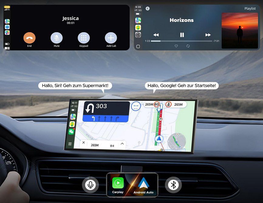 🚗 Volam 10.25 Zoll Carplay & Android Auto Display mit Netflix & co für 113,99€ (statt 180€)