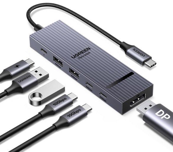 UGREEN Revodok DisplayPort USB C Hub 10Gbps für 19,99€ (statt 26€)