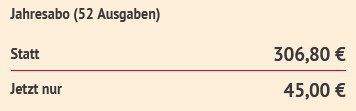 🗞️ Focus Jahresabo (52 Ausgaben) für nur 45€ (statt 307€)