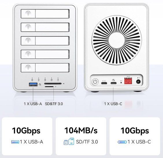 💾 ORICO All Flash 2,5 5 Bay RAID Gehäuse für 149,99€ (statt 250€)