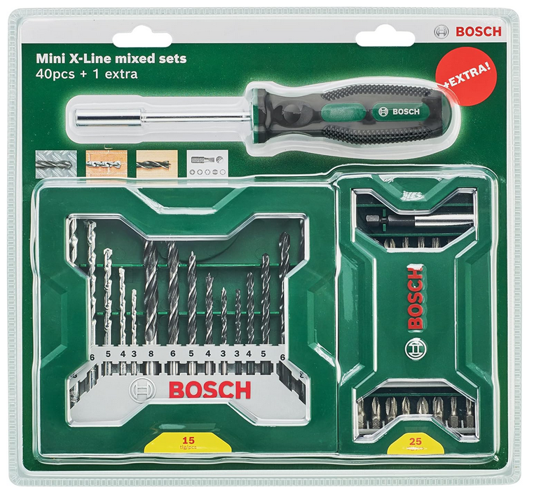 Bosch Mini X Line 42 Teile: Bits Bohrer & Schraubendreher für 13,30€ (statt 19€)