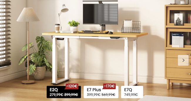 🔥 9 Jahre Flexispot bis  50%   z.B. Schreibtisch mit Bambus Tischplatte 499,99€ (statt 800€)