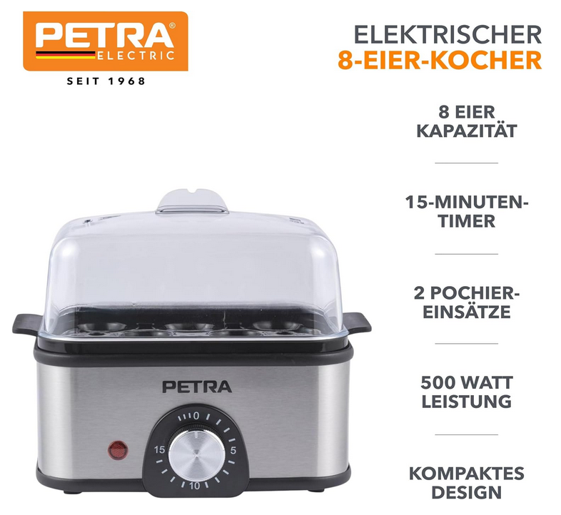 Petra PT6213 elektrischer Eierkocher bis 8 Eier für nur 14,99€ (statt 24€)