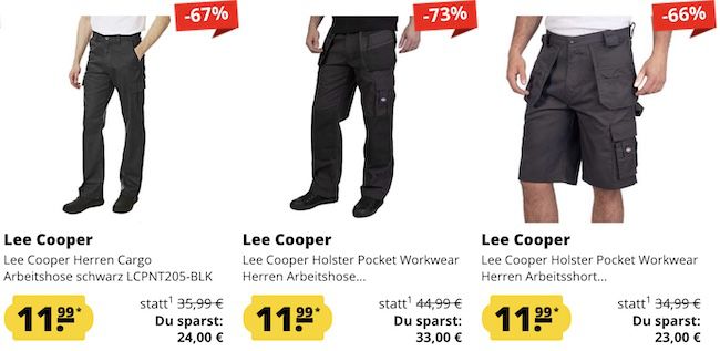 👷‍♂️ Lee Cooper Workwear Arbeitshosen für je 11,99€ zzgl. VSK (statt 24€)