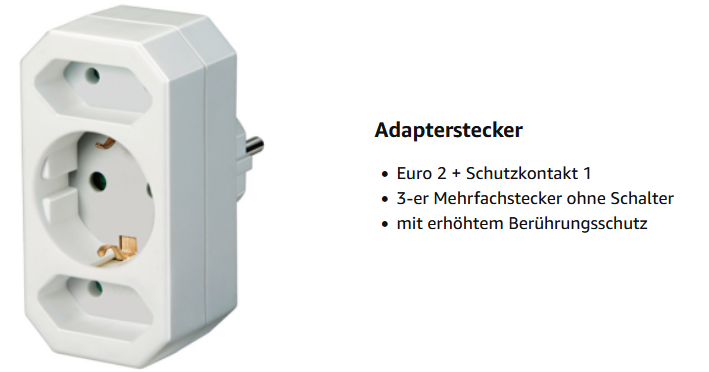 🔌 Brennenstuhl 3 fach Steckdosenadapter mit erhöhtem Berührungsschutz für 1,49€