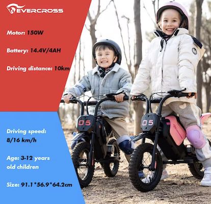 🤘🏍️ EVERCROSS EV05M Kinder Elektromotorrad mit 150W Motor für 121,90€ (statt 230€)