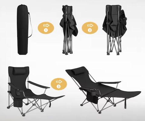 WOLTU faltbarer Camping Angelstuhl mit Fußstütze für 30,99€ (statt 41€)