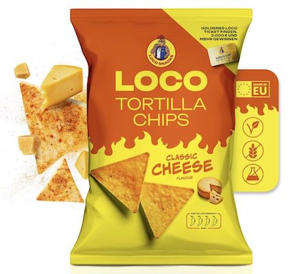 🧀🐔 12x Loco Snacks Tortilla Chips Classic Cheese Flavour für 12,99€ (statt 18€)