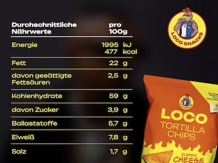 🧀🐔 12x Loco Snacks Tortilla Chips Classic Cheese Flavour für 12,99€ (statt 18€)
