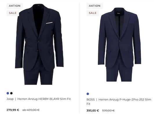 👔 engelhorn: Sakko und Anzug Sale + 20% extra   z.B. JOOP! Anzug 228,94€ (statt 389€)