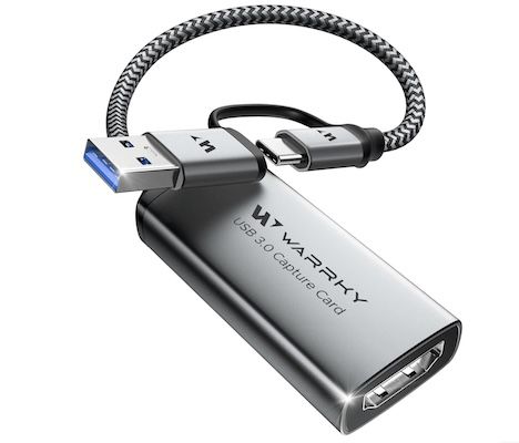 🎥 WARRKY Capture Card mit HDMI zu USB A/C (1080p, 60fps) für 10,20€ (statt 17€)