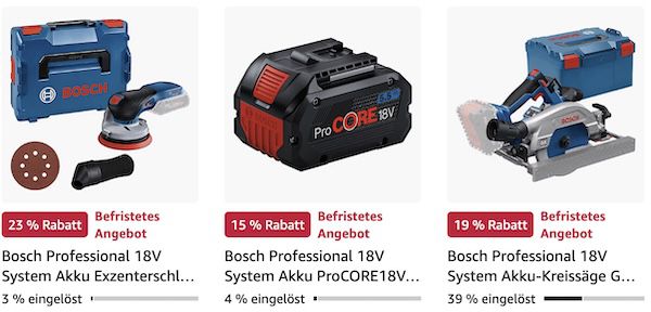 🛠️👷 Bosch Professional Werkzeug bis 51% reduziert   z.B. ProCORE 18V 5,5Ah für 83,99€ (statt 99€)