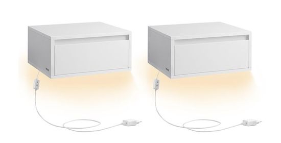 💡 2er Set VASAGLE Nachttisch hängend mit Leuchten für 46,99€ (statt 55€)