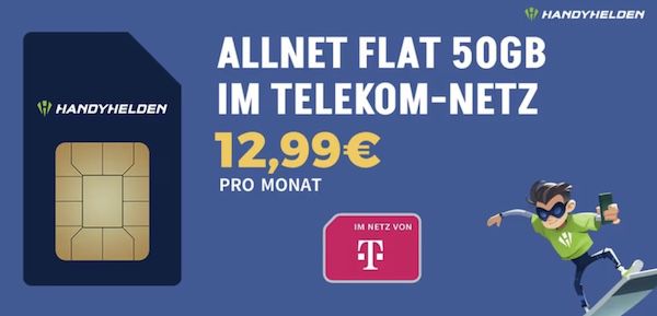🚨 Telekom 5G Allnet Flat mit 50GB für 12,99€   mtl. kündbar 14,99€
