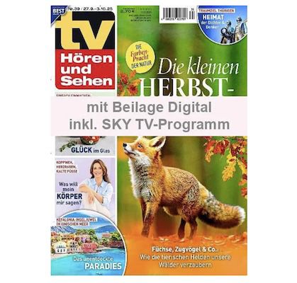 🗞️ 53 Ausgaben tv Hören und Sehen mit tv world für 177,85€ + Prämie bis 150€ Gutschein