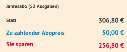Focus Jahresabo (52 Ausgaben) für nur 37€ (statt 291€) Focus Jahresabo (52 Ausgaben) für nur 37€ (statt 291€)