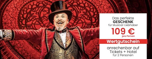 🎪 Moulin Rouge Musical + ÜN in Köln inkl. Frühstück Wertgutschein ab 109€ p.P.