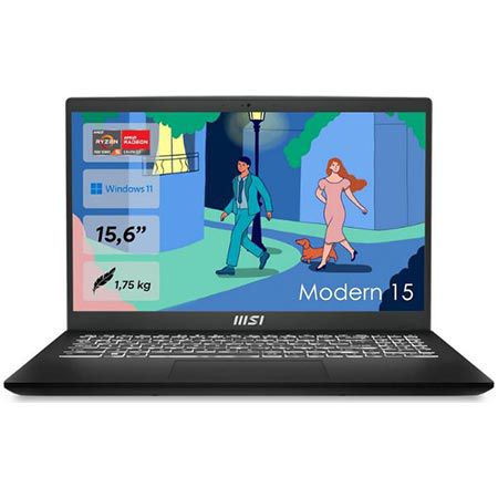 💻 MSI B7M-463 Modern 15 Laptop mit 15,6″ FHD Ryzen 5 7430U für 399€ (statt 506€)