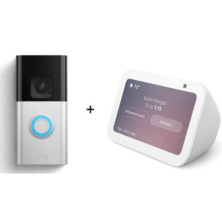 🔔 Ring Battery Video Doorbell Plus + Amazon Echo Show 5 (3. Gen) für 139,95€ (statt 210€)