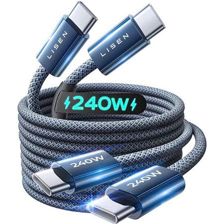 2er Pack LISEN USB C Schnellladekabel bis 240W für 6,49€ (statt 11€)