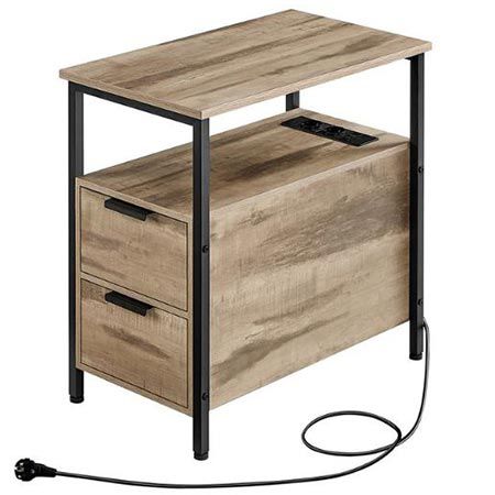 🏺 Vasagle Beistelltisch mit Steckdosenleiste & 2 Schubladen für 43,99€ (statt 70€)