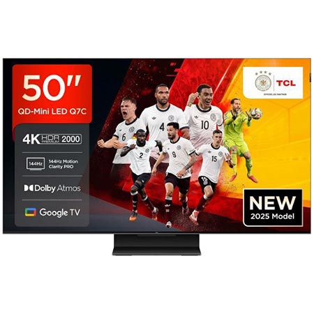 📺 TCL 50Q7C 50″ QLED 4K HDR Premium Mini LED TV mit 144Hz für 479€ (statt 554€)