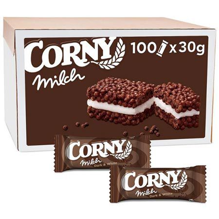 🍫 100er Pack Corny Milch Dark & White Müsliriegel ab 36€ (statt 57€)
