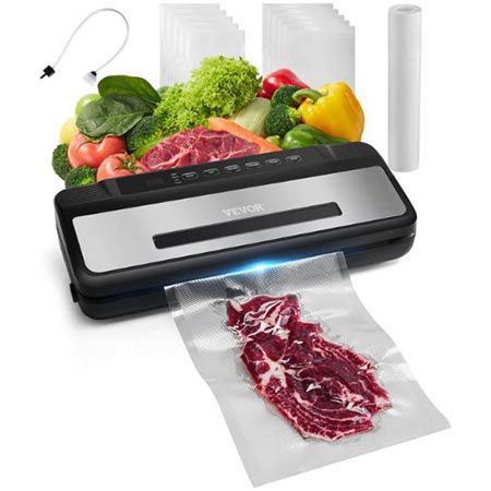 🥩 VEVOR 7-in-1 Vakuumiergerät mit 10 Vakuumbeuteln & Beutelrolle für 30€ (statt 43€)