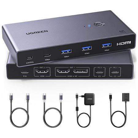 🖥️ UGREEN USB-C KVM Switch mit HDMI 4K@60Hz + PD 100W für 111,99€ (statt 140€)